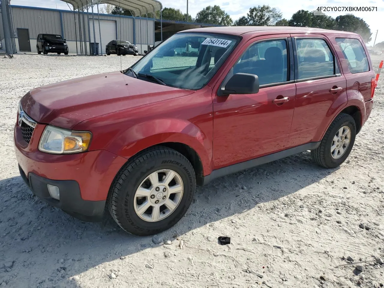 2011 Mazda Tribute I VIN: 4F2CY0C7XBKM00671 Lot: 75431144