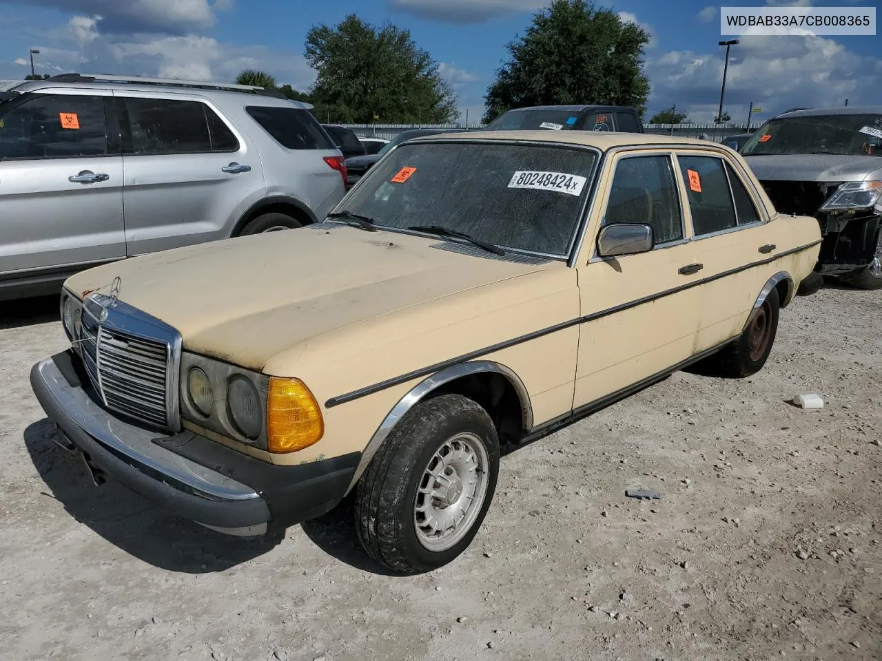 1982 Mercedes-Benz 300 Dt VIN: WDBAB33A7CB008365 Lot: 80248424