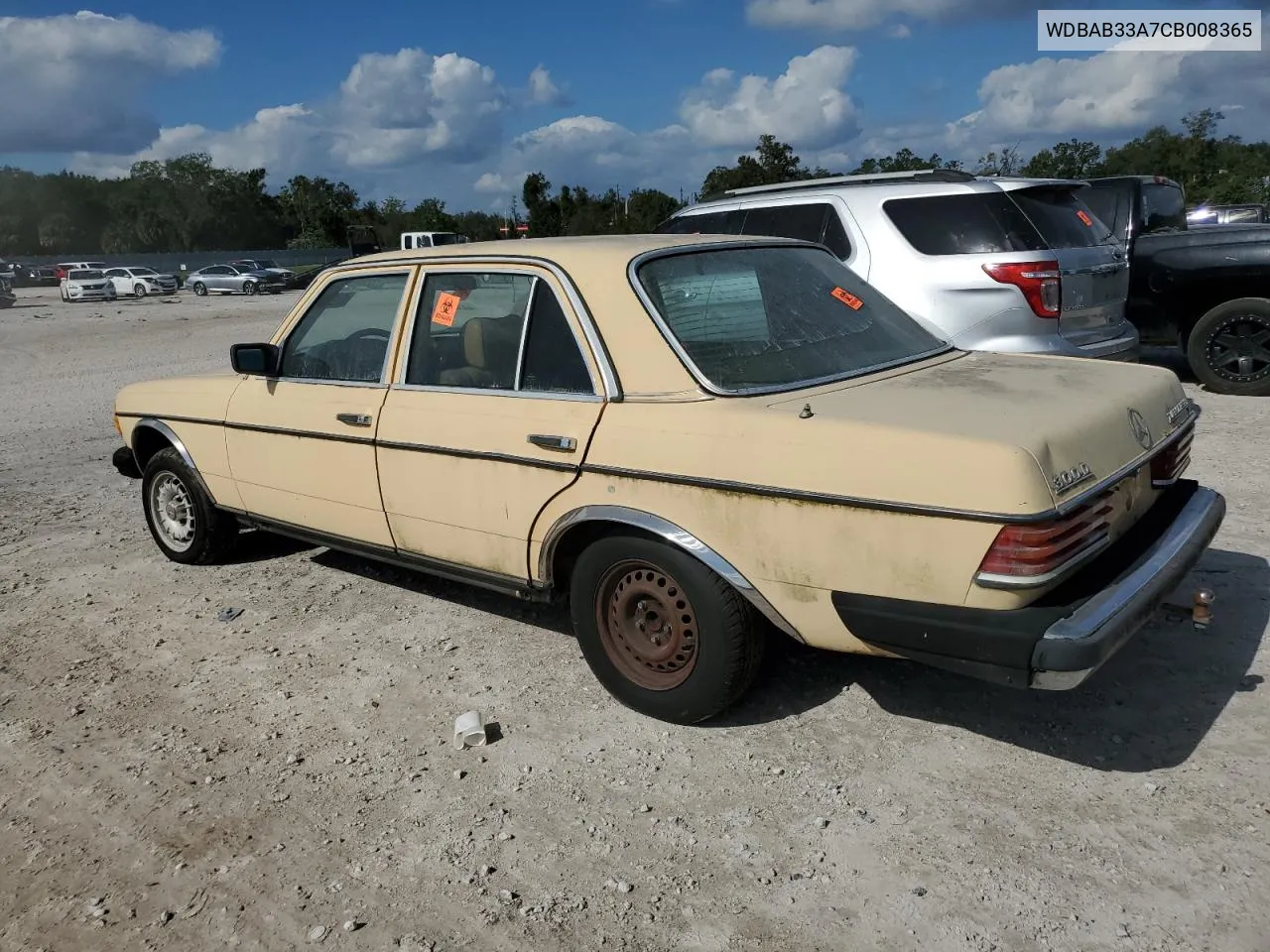 1982 Mercedes-Benz 300 Dt VIN: WDBAB33A7CB008365 Lot: 80248424