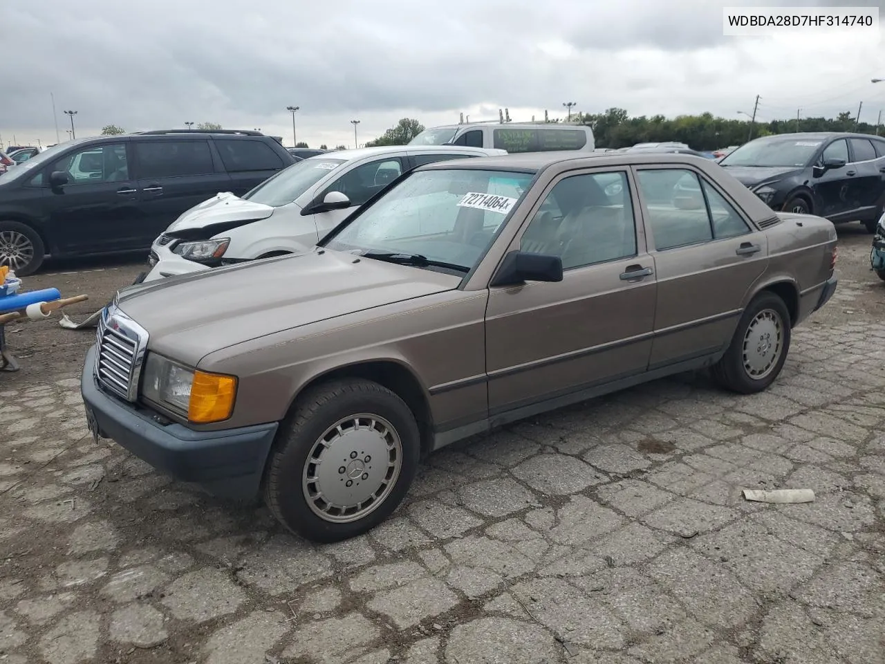 WDBDA28D7HF314740 1987 Mercedes-Benz 190 E 2.3