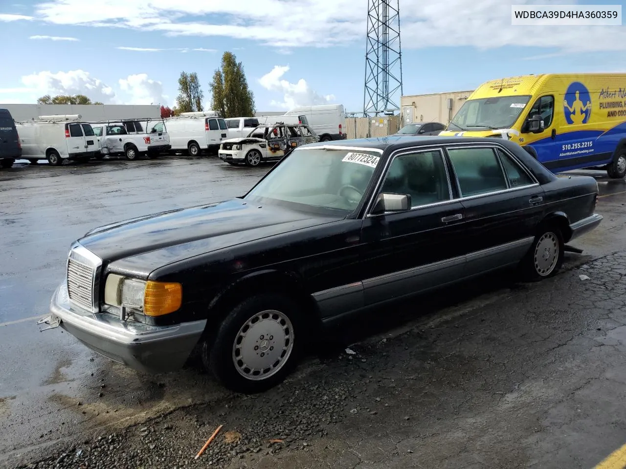 1987 Mercedes-Benz 560 Sel VIN: WDBCA39D4HA360359 Lot: 80772324