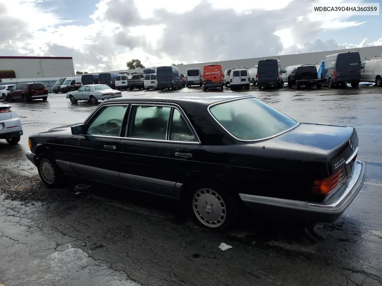 1987 Mercedes-Benz 560 Sel VIN: WDBCA39D4HA360359 Lot: 80772324