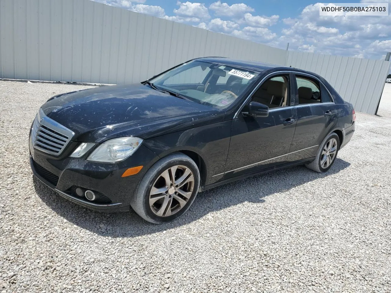 2010 Mercedes-Benz E 350 VIN: WDDHF5GB0BA275103 Lot: 55771194