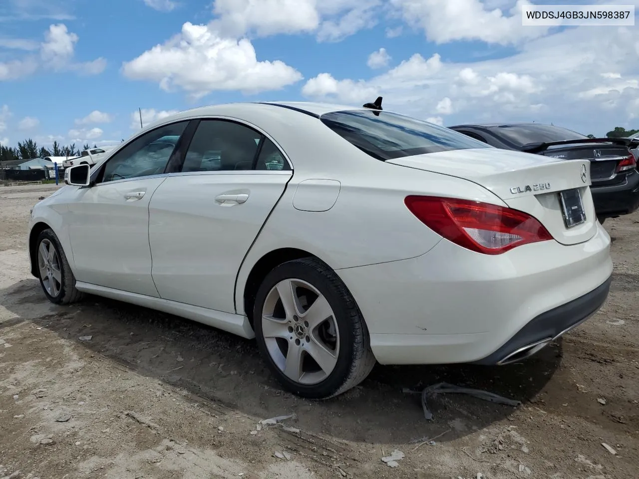 2018 Mercedes-Benz Cla 250 4Matic VIN: WDDSJ4GB3JN598387 Lot: 72218854