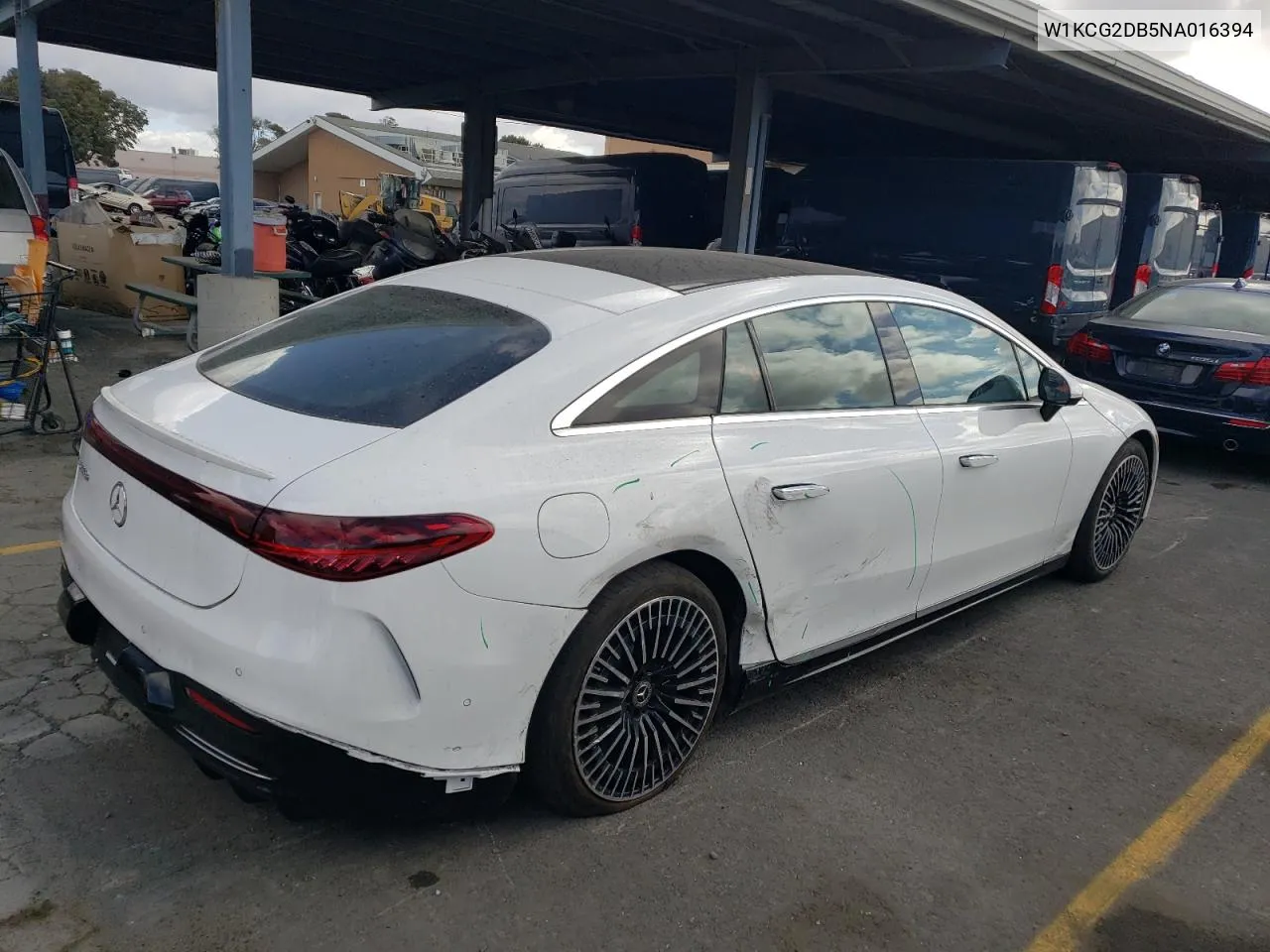 2022 Mercedes-Benz Eqs Sedan 450+ VIN: W1KCG2DB5NA016394 Lot: 78025024