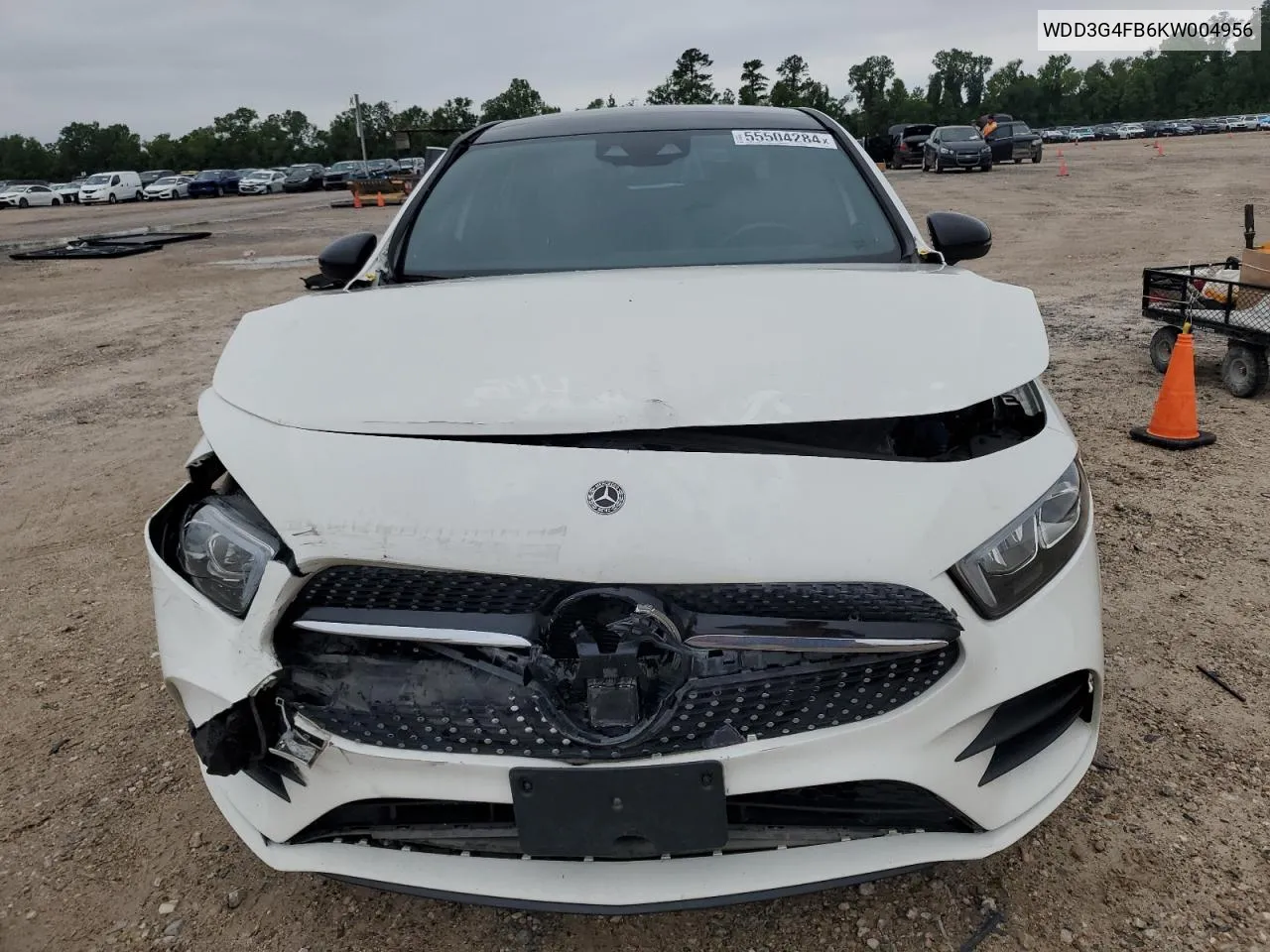 2019 Mercedes-Benz A 220 4Matic VIN: WDD3G4FB6KW004956 Lot: 55504284