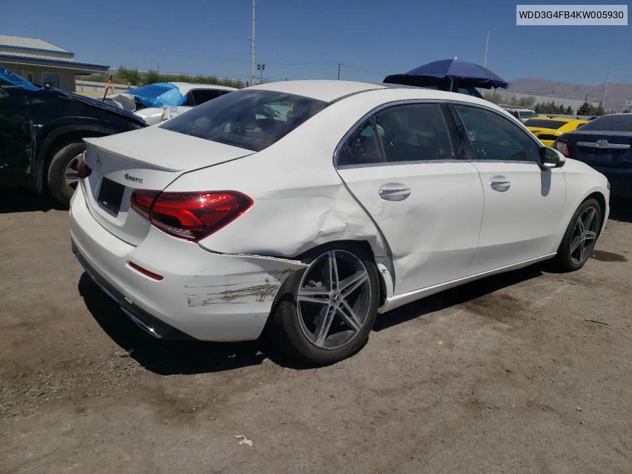 2019 Mercedes-Benz A 220 4Matic VIN: WDD3G4FB4KW005930 Lot: 60390644