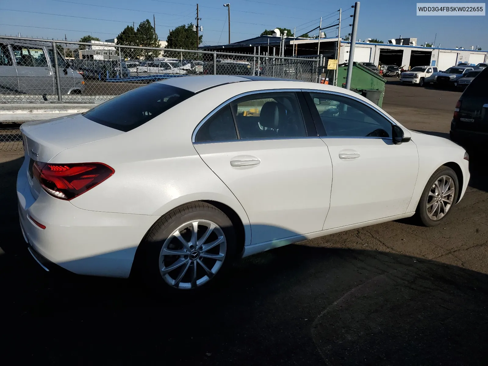 2019 Mercedes-Benz A 220 4Matic VIN: WDD3G4FB5KW022655 Lot: 63661174