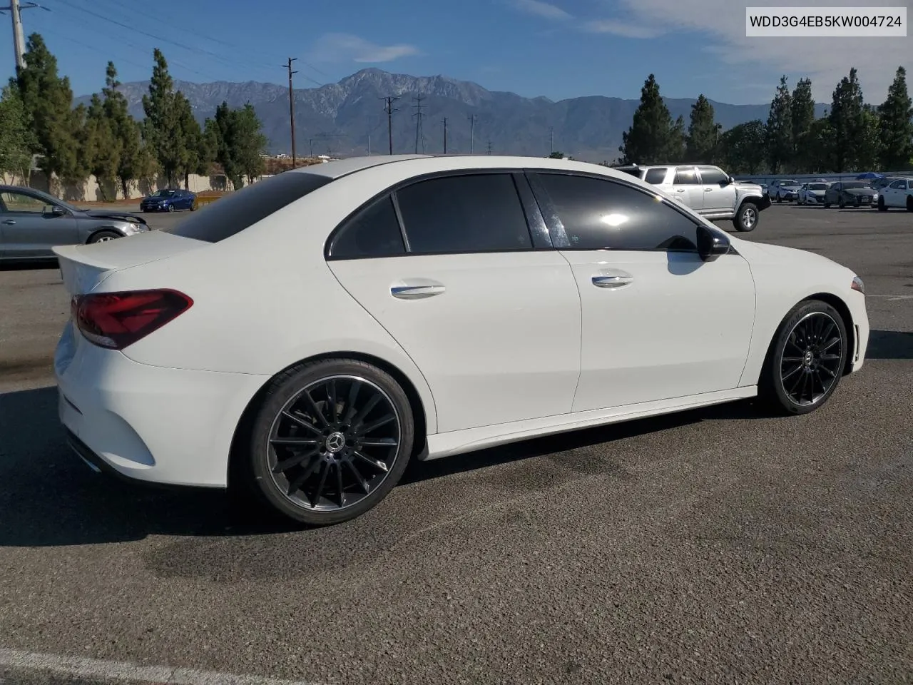 2019 Mercedes-Benz A 220 VIN: WDD3G4EB5KW004724 Lot: 66179244