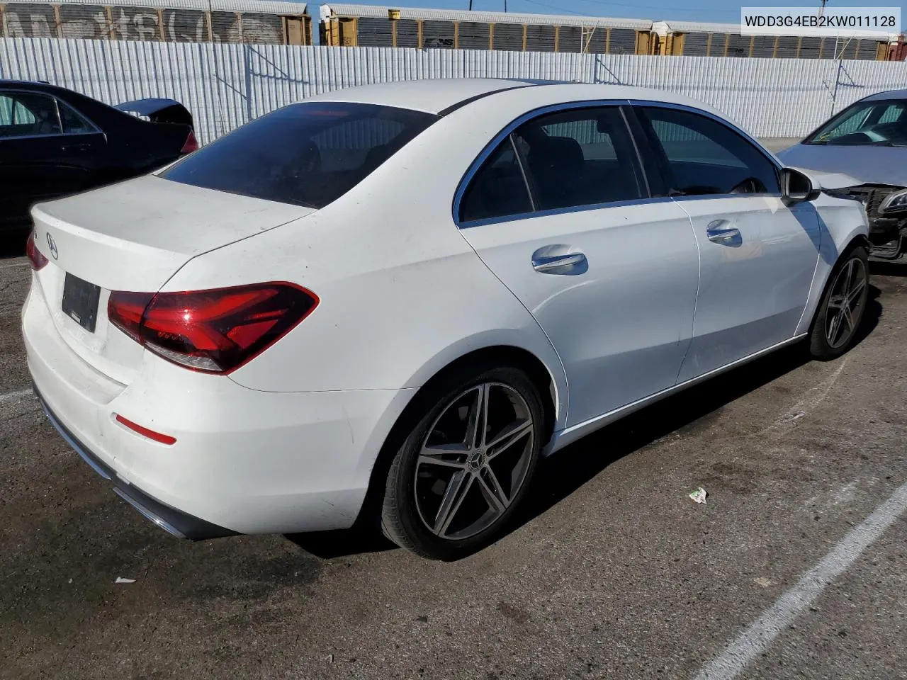 2019 Mercedes-Benz A 220 VIN: WDD3G4EB2KW011128 Lot: 69426494