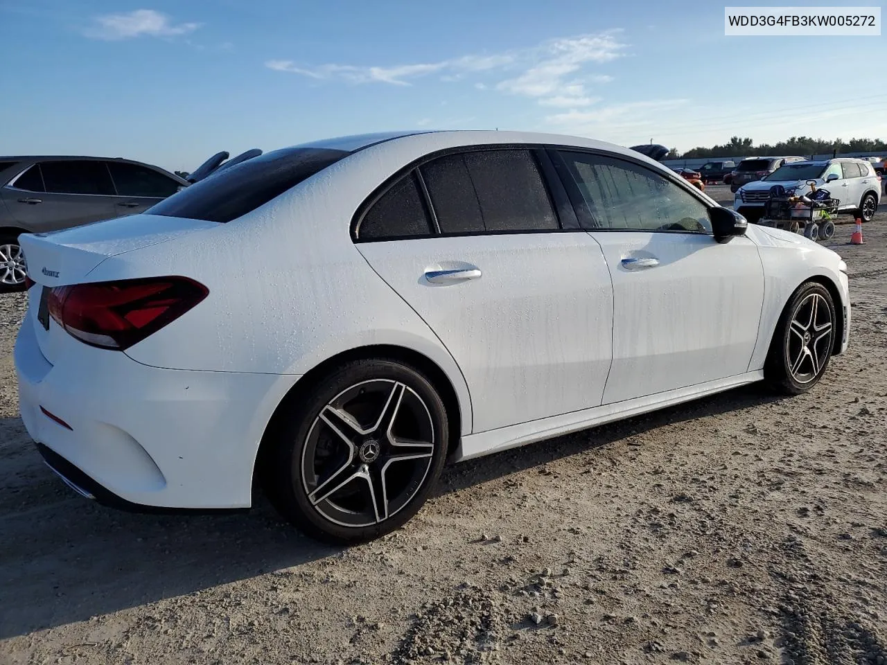 2019 Mercedes-Benz A 220 4Matic VIN: WDD3G4FB3KW005272 Lot: 73638984