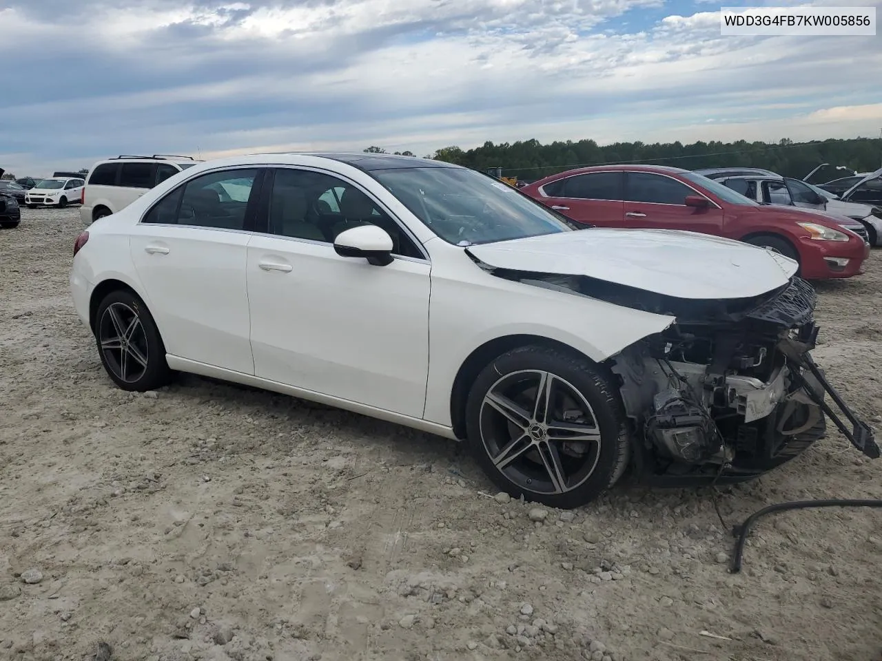 2019 Mercedes-Benz A 220 4Matic VIN: WDD3G4FB7KW005856 Lot: 73936604