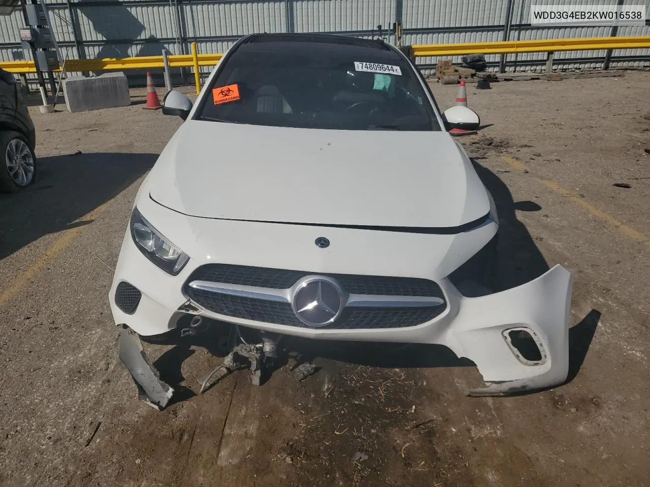 2019 Mercedes-Benz A 220 VIN: WDD3G4EB2KW016538 Lot: 74809644