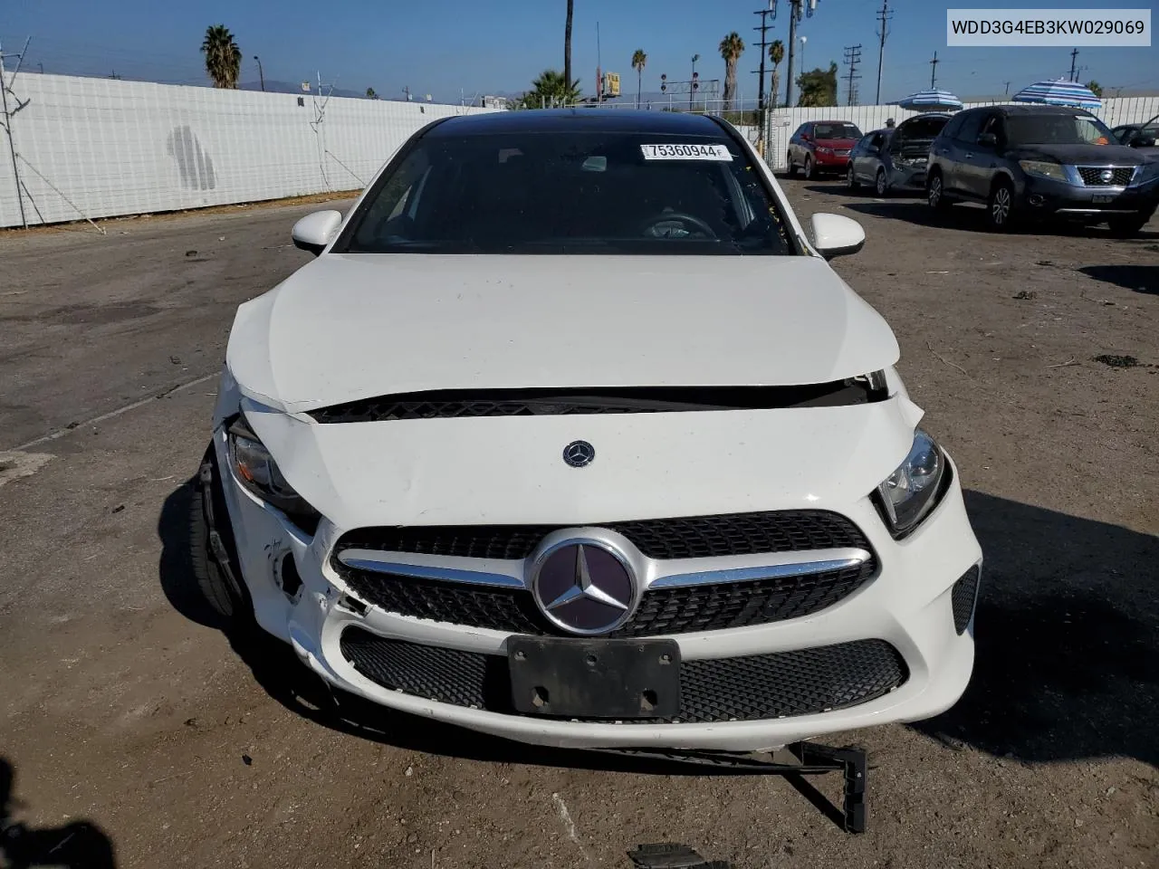 2019 Mercedes-Benz A 220 VIN: WDD3G4EB3KW029069 Lot: 75360944