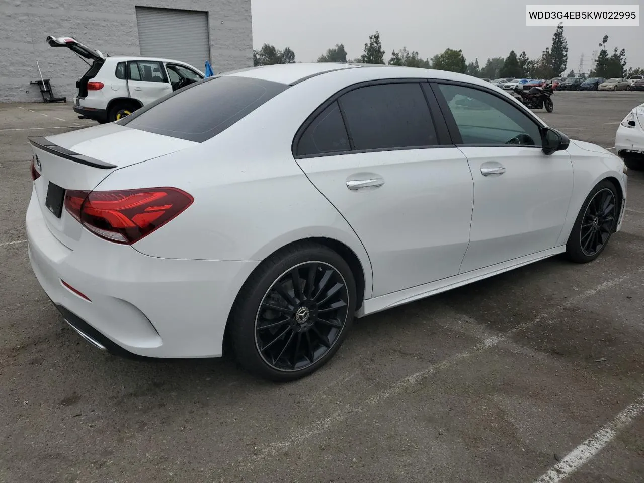 2019 Mercedes-Benz A 220 VIN: WDD3G4EB5KW022995 Lot: 75589304