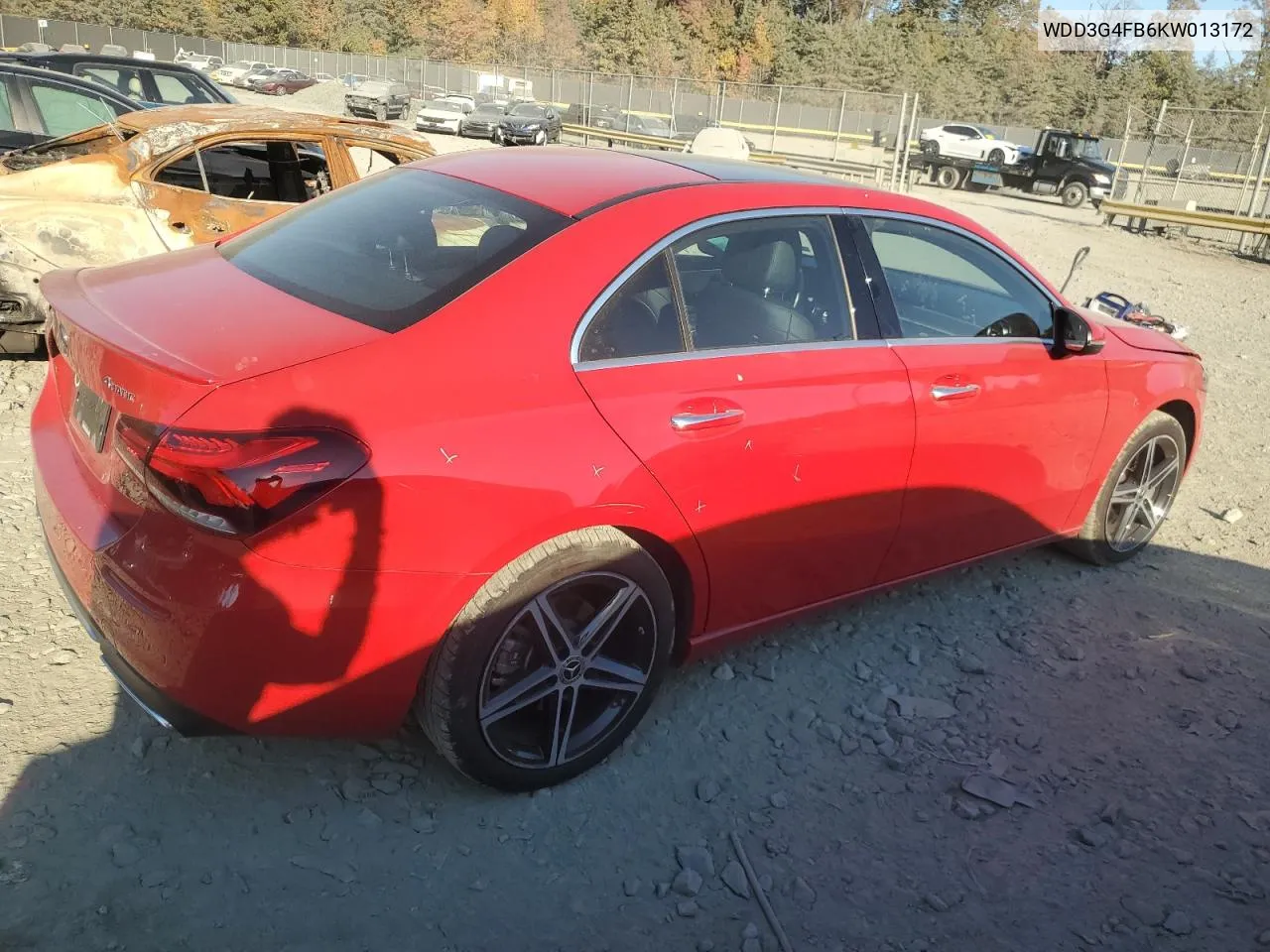 2019 Mercedes-Benz A 220 4Matic VIN: WDD3G4FB6KW013172 Lot: 77880154