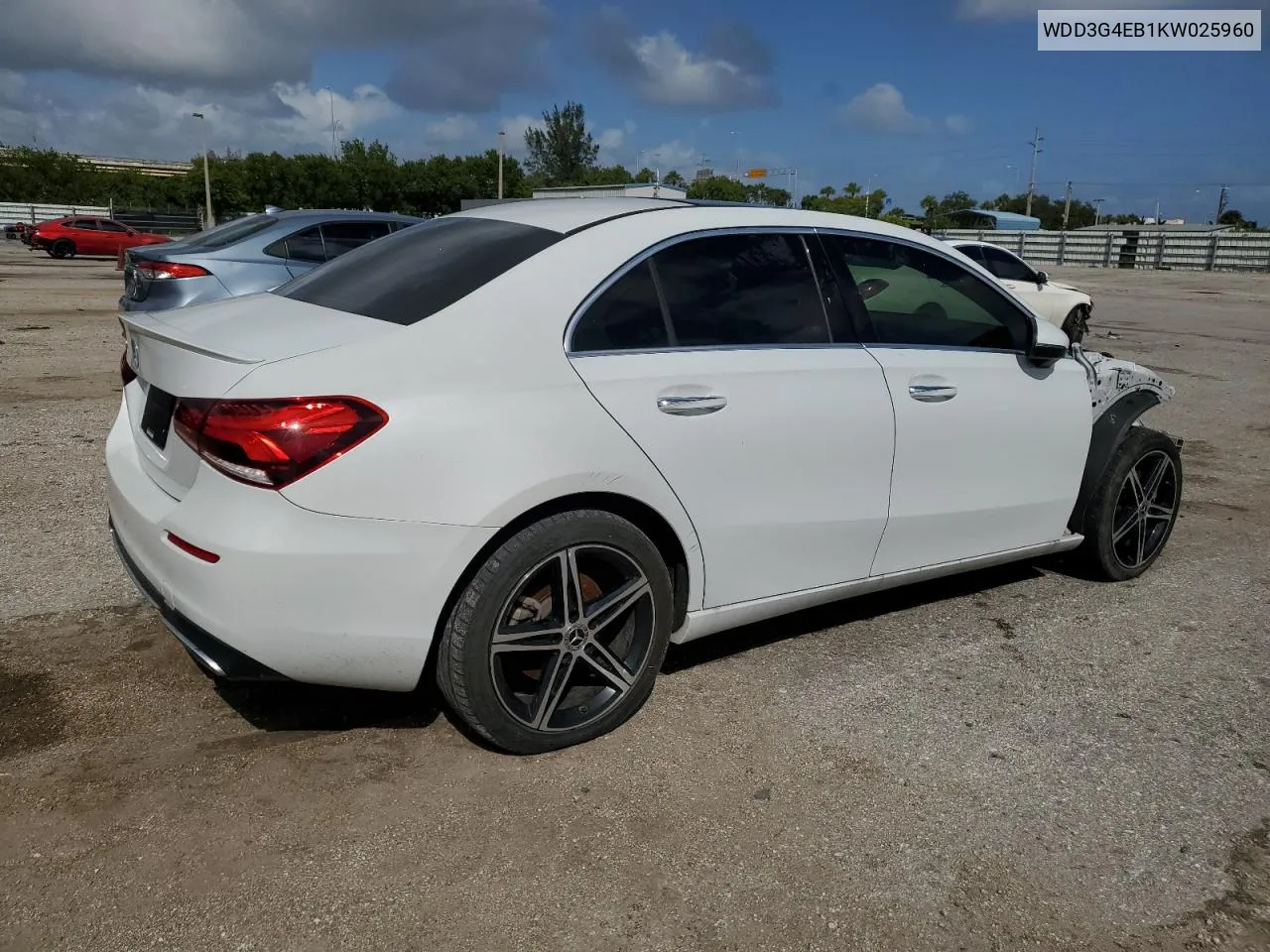 2019 Mercedes-Benz A 220 VIN: WDD3G4EB1KW025960 Lot: 79294604