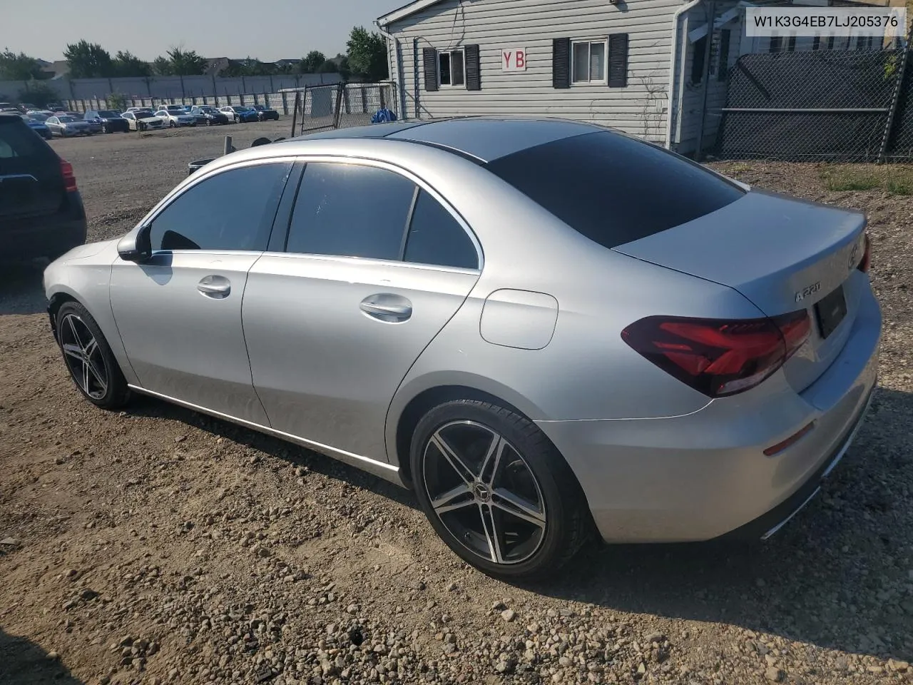 2020 Mercedes-Benz A 220 VIN: W1K3G4EB7LJ205376 Lot: 63314314