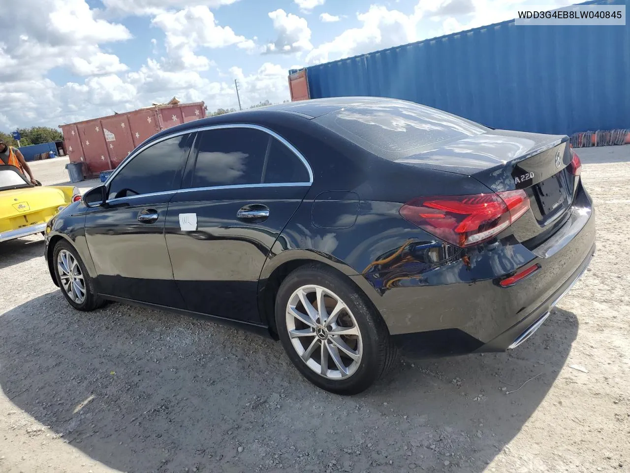 2020 Mercedes-Benz A 220 VIN: WDD3G4EB8LW040845 Lot: 79109384