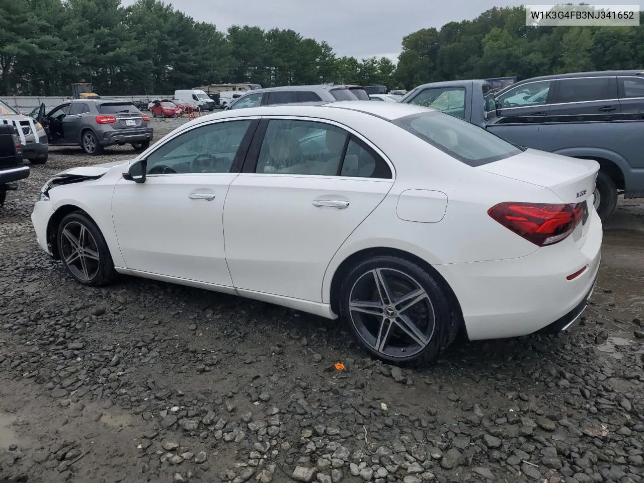 2022 Mercedes-Benz A 220 4Matic VIN: W1K3G4FB3NJ341652 Lot: 69370934