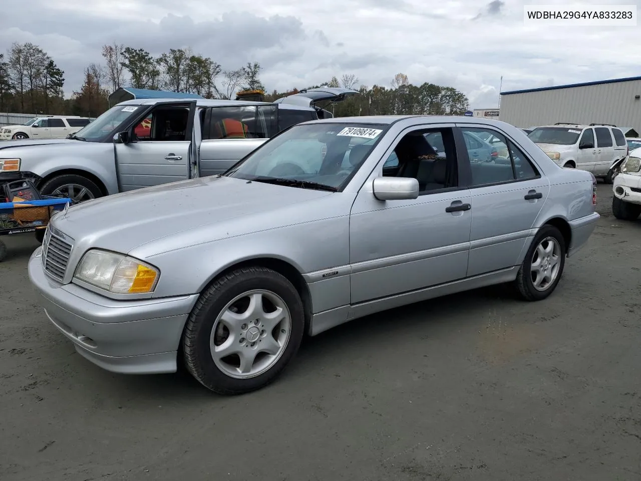 2000 Mercedes-Benz C 280 VIN: WDBHA29G4YA833283 Lot: 79109874