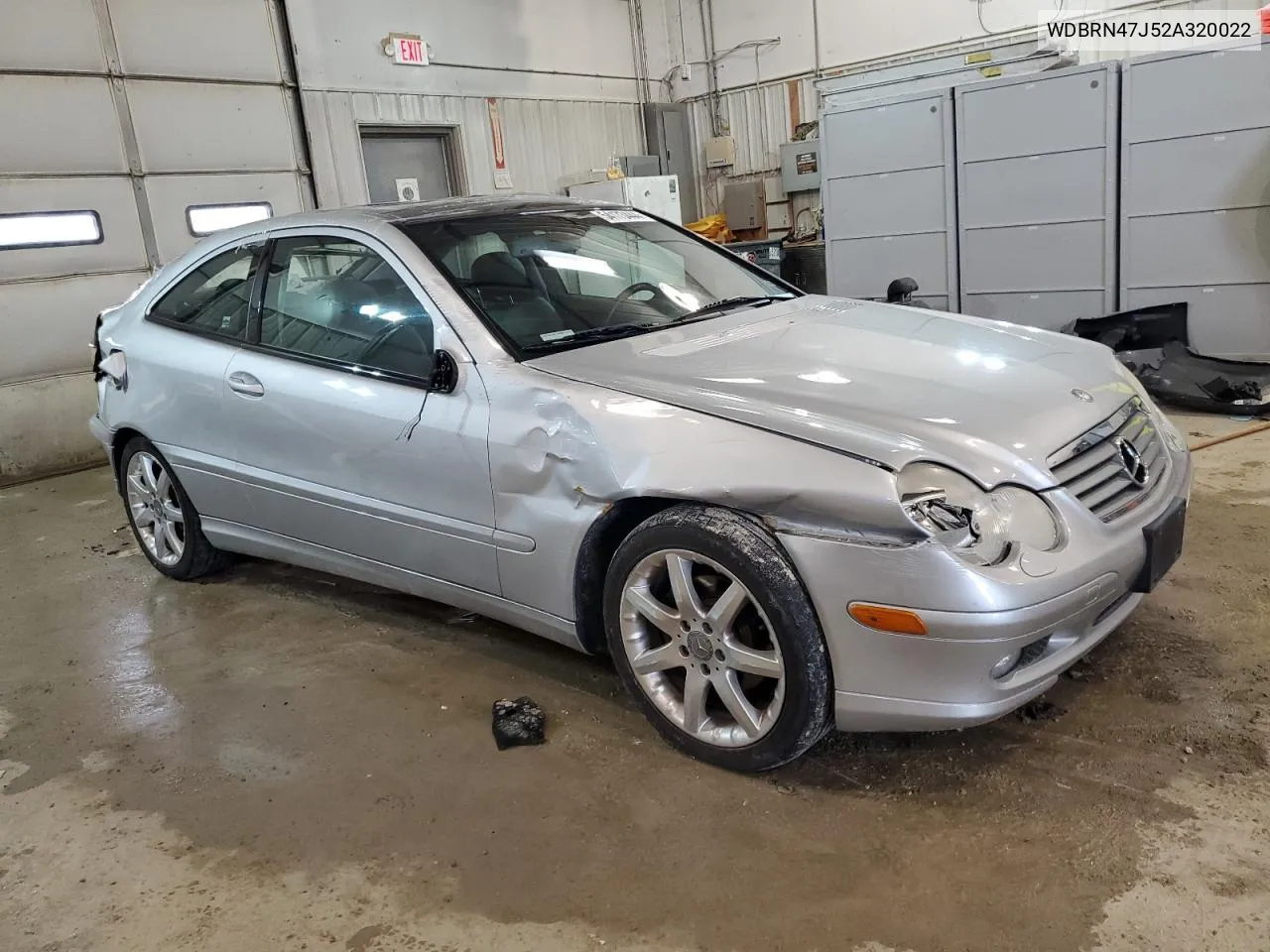 2002 Mercedes-Benz C 230K Sport Coupe VIN: WDBRN47J52A320022 Lot: 54173444