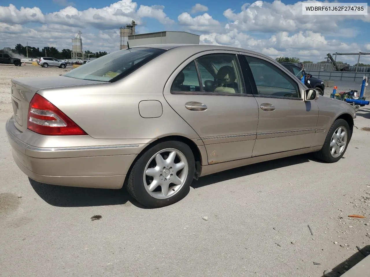 2002 Mercedes-Benz C 240 VIN: WDBRF61J62F274785 Lot: 71584164