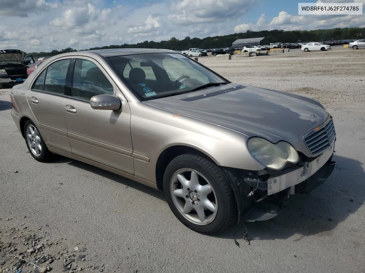 2002 Mercedes-Benz C 240 VIN: WDBRF61J62F274785 Lot: 71584164