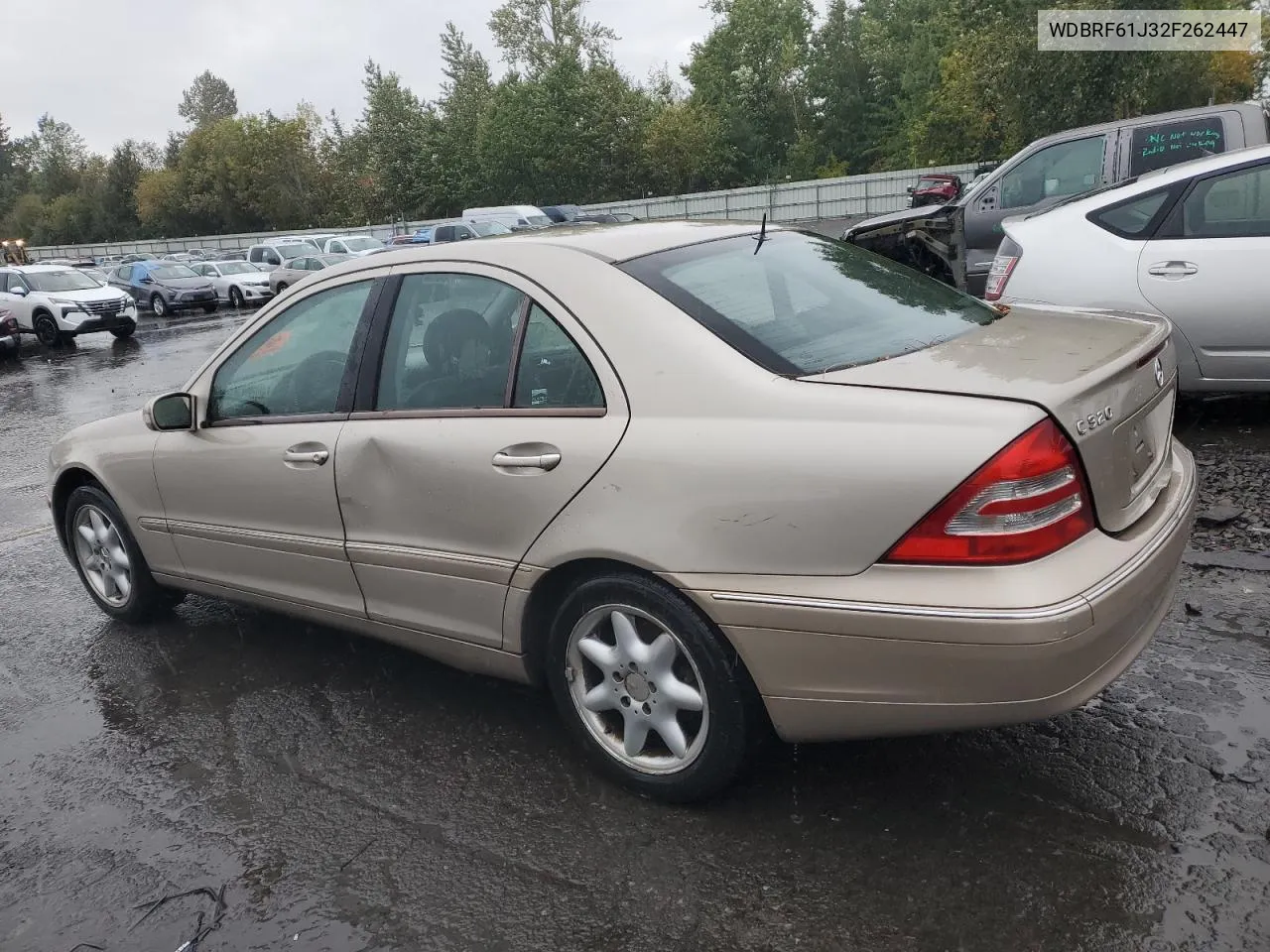 2002 Mercedes-Benz C 240 VIN: WDBRF61J32F262447 Lot: 74634524