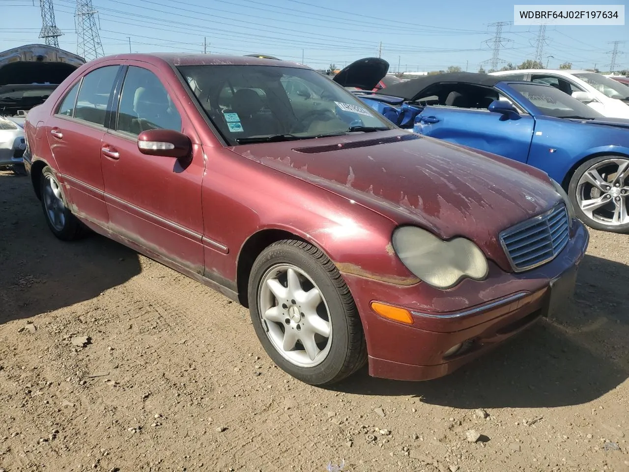 2002 Mercedes-Benz C 320 VIN: WDBRF64J02F197634 Lot: 74818224