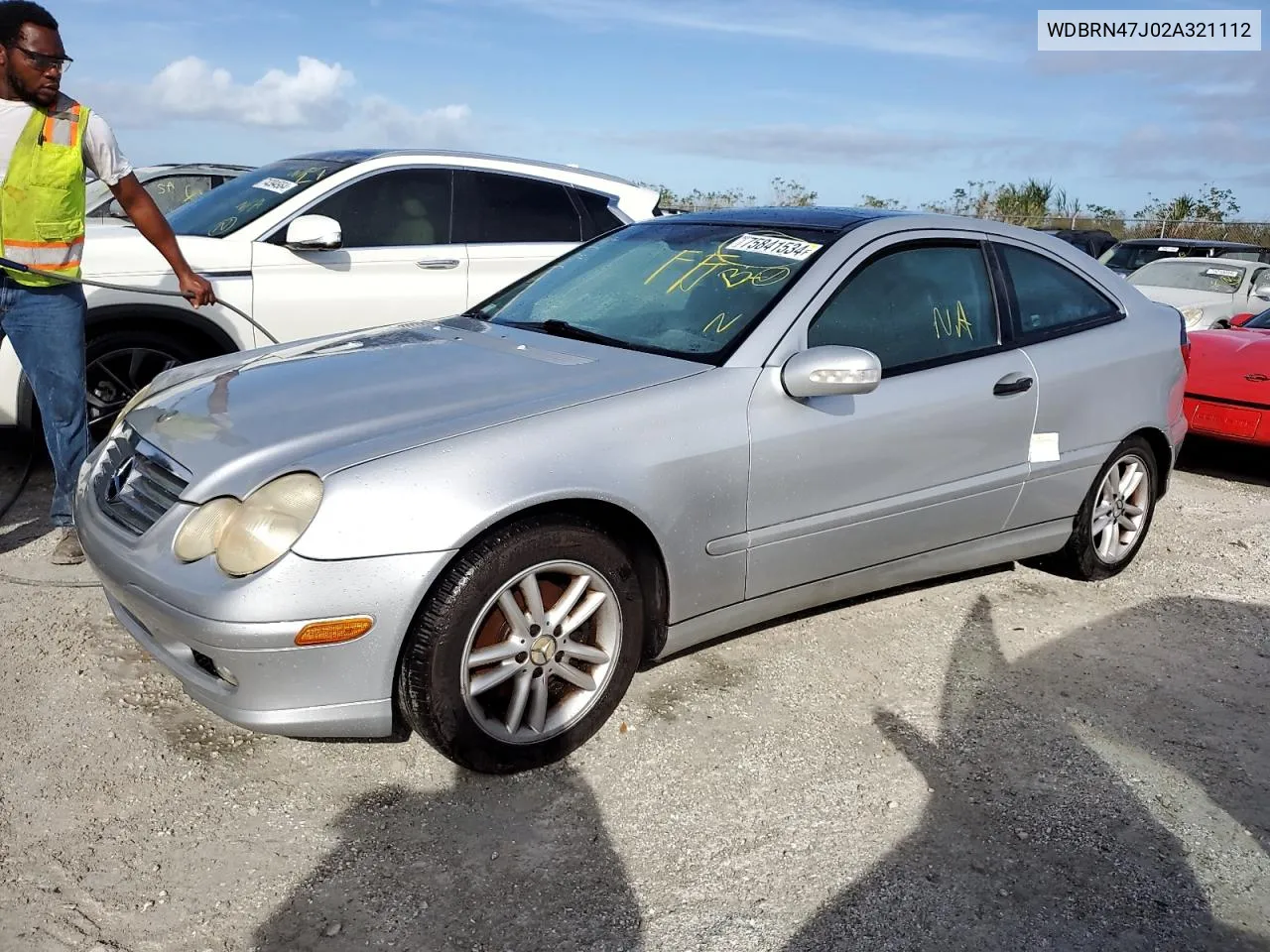 2002 Mercedes-Benz C 230K Sport Coupe VIN: WDBRN47J02A321112 Lot: 75841534