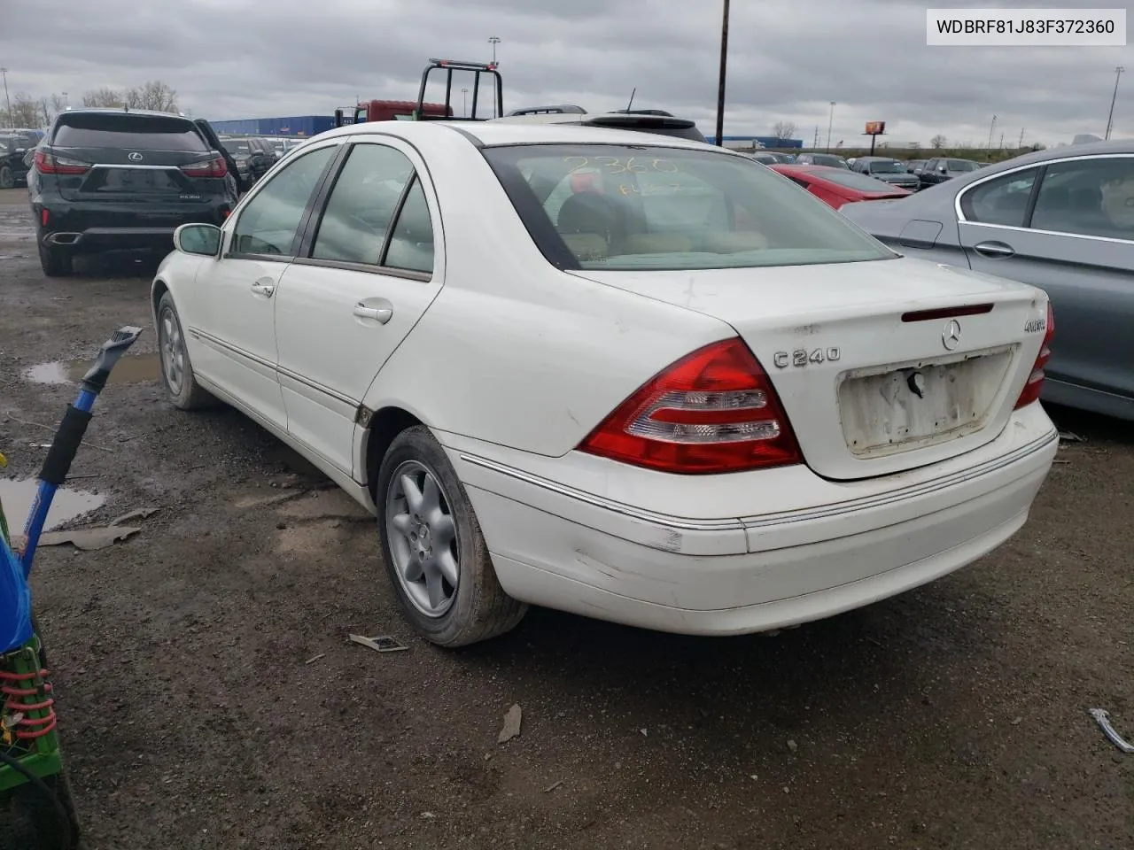 2003 Mercedes-Benz C 240 4Matic VIN: WDBRF81J83F372360 Lot: 50892603