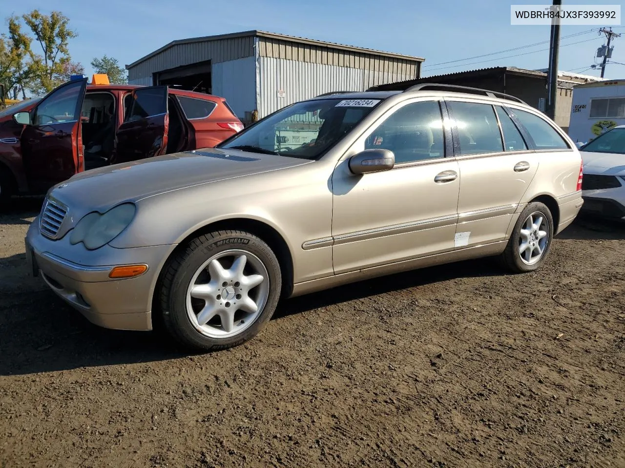 2003 Mercedes-Benz C 320 4Matic VIN: WDBRH84JX3F393992 Lot: 70216234