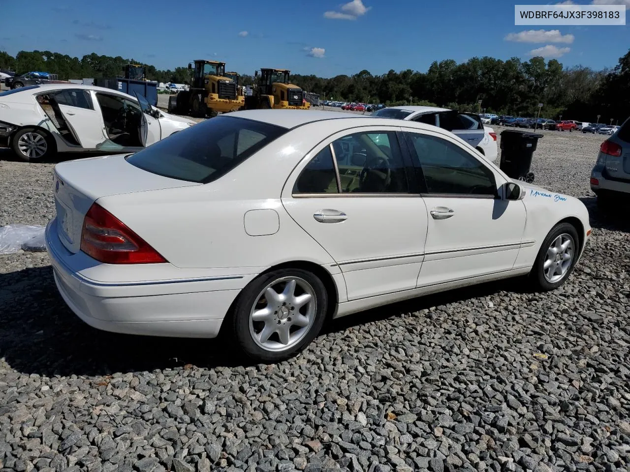 2003 Mercedes-Benz C 320 VIN: WDBRF64JX3F398183 Lot: 73837514