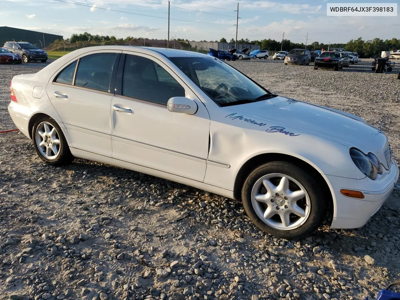 2003 Mercedes-Benz C 320 VIN: WDBRF64JX3F398183 Lot: 73837514