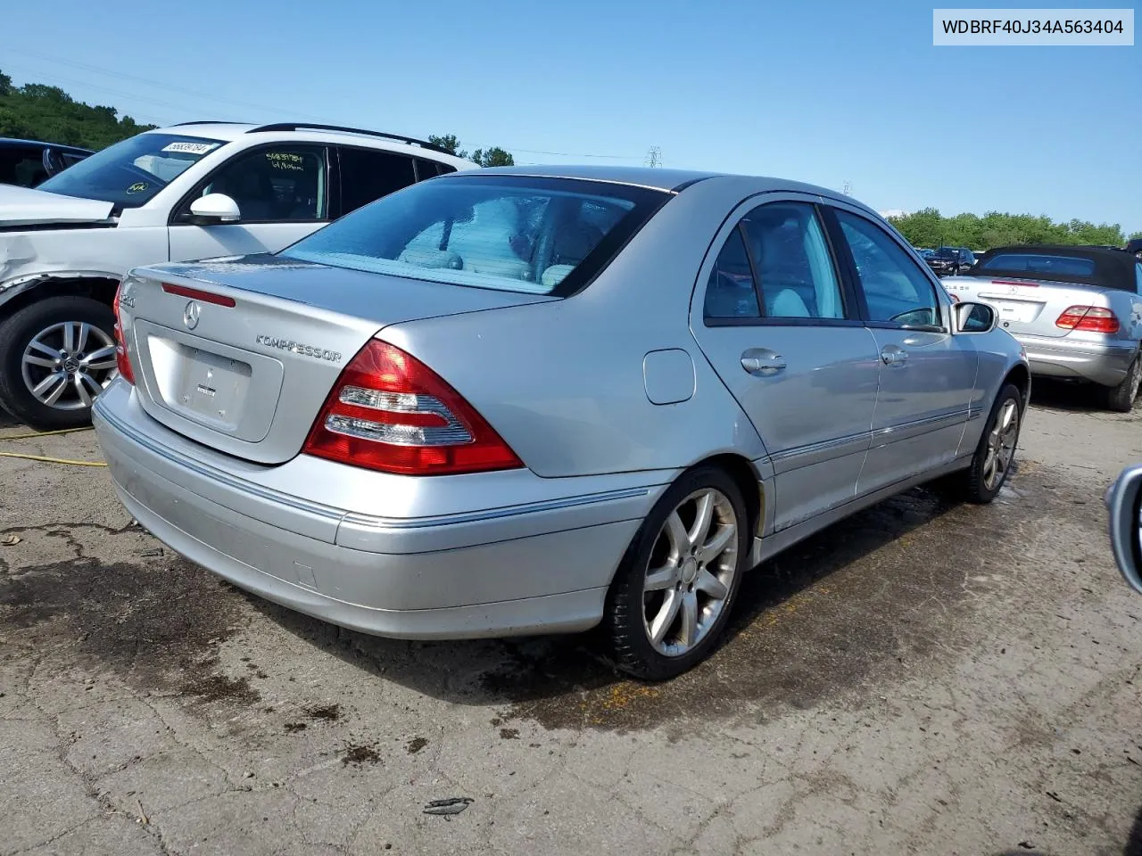 2004 Mercedes-Benz C 230K Sport Sedan VIN: WDBRF40J34A563404 Lot: 56598304