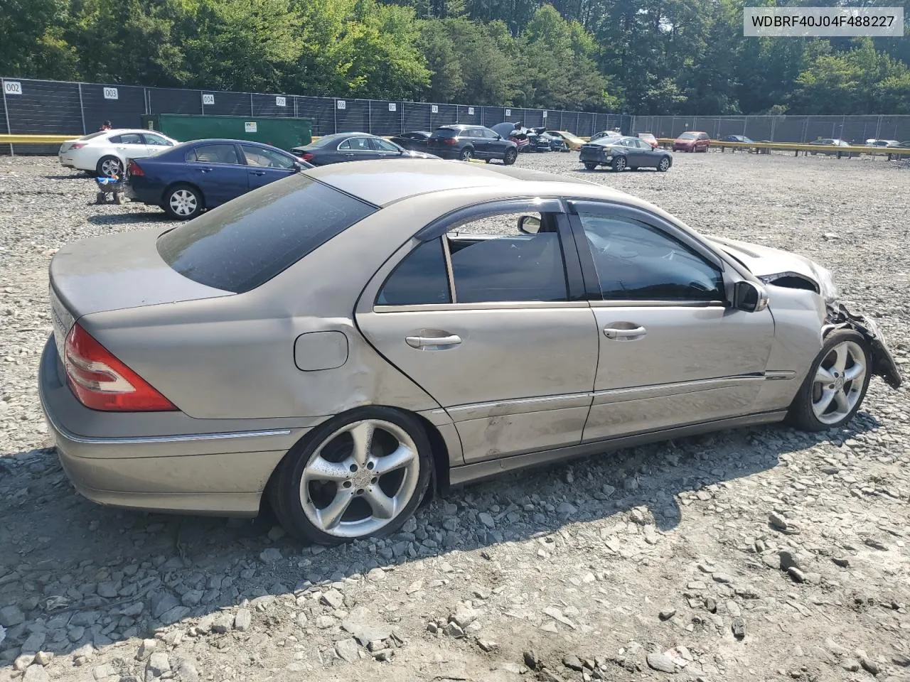 2004 Mercedes-Benz C 230K Sport Sedan VIN: WDBRF40J04F488227 Lot: 62034994