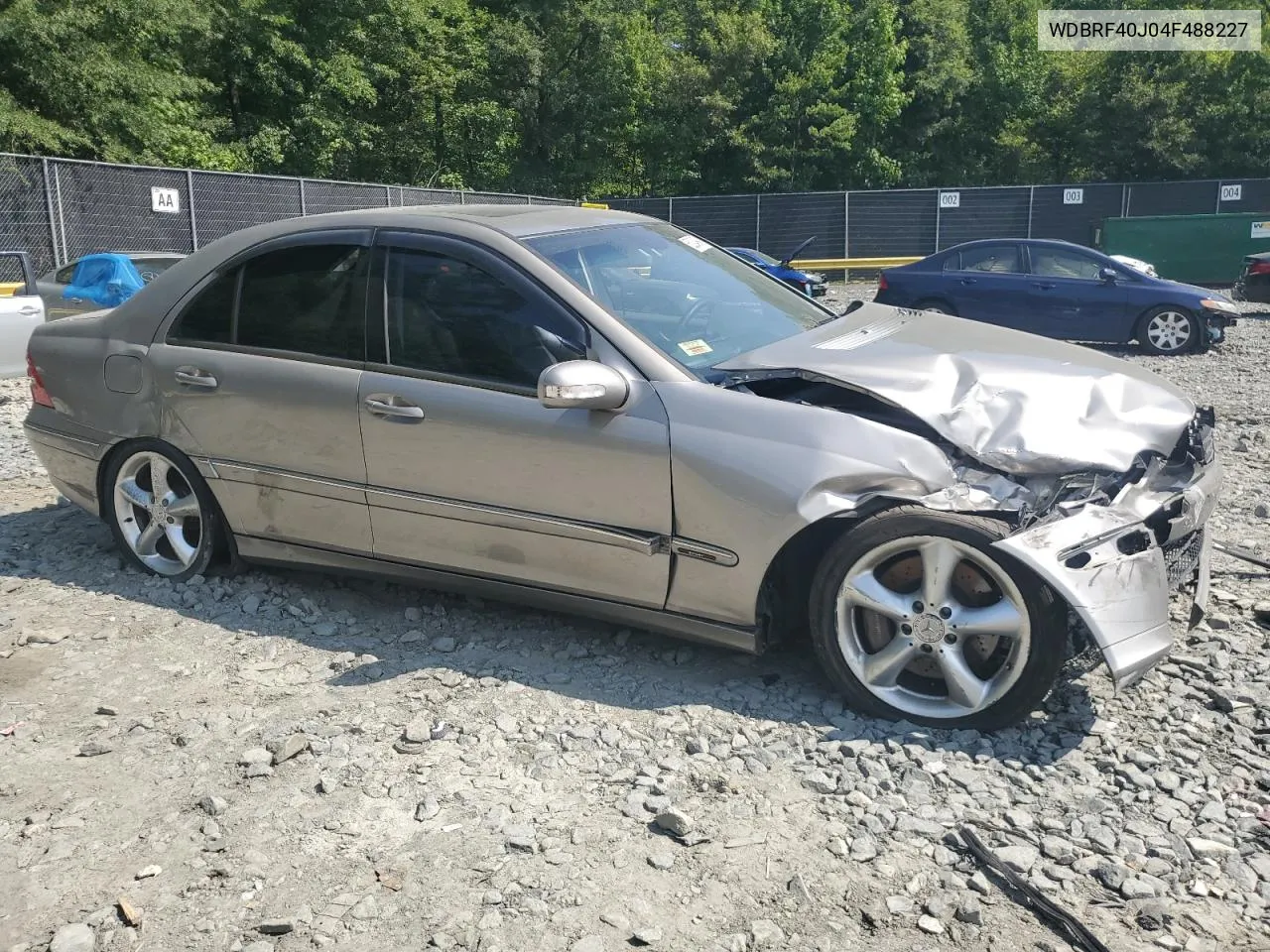 2004 Mercedes-Benz C 230K Sport Sedan VIN: WDBRF40J04F488227 Lot: 62034994