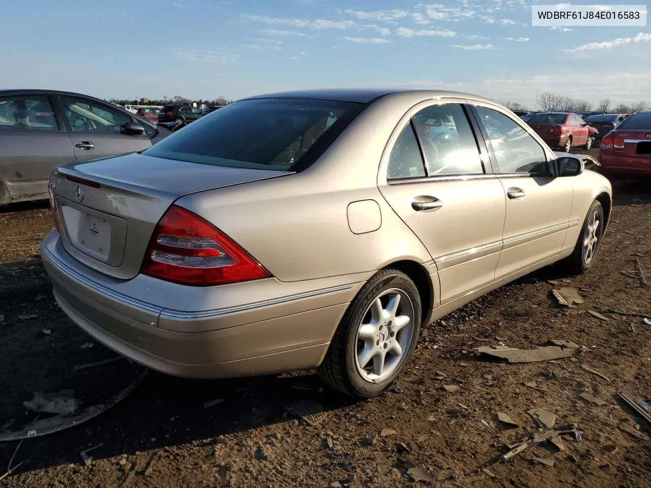 2004 Mercedes-Benz C 240 VIN: WDBRF61J84E016583 Lot: 63394244