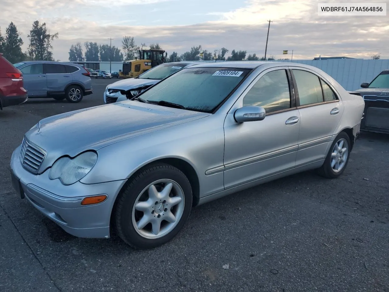 2004 Mercedes-Benz C 240 VIN: WDBRF61J74A564856 Lot: 75909104