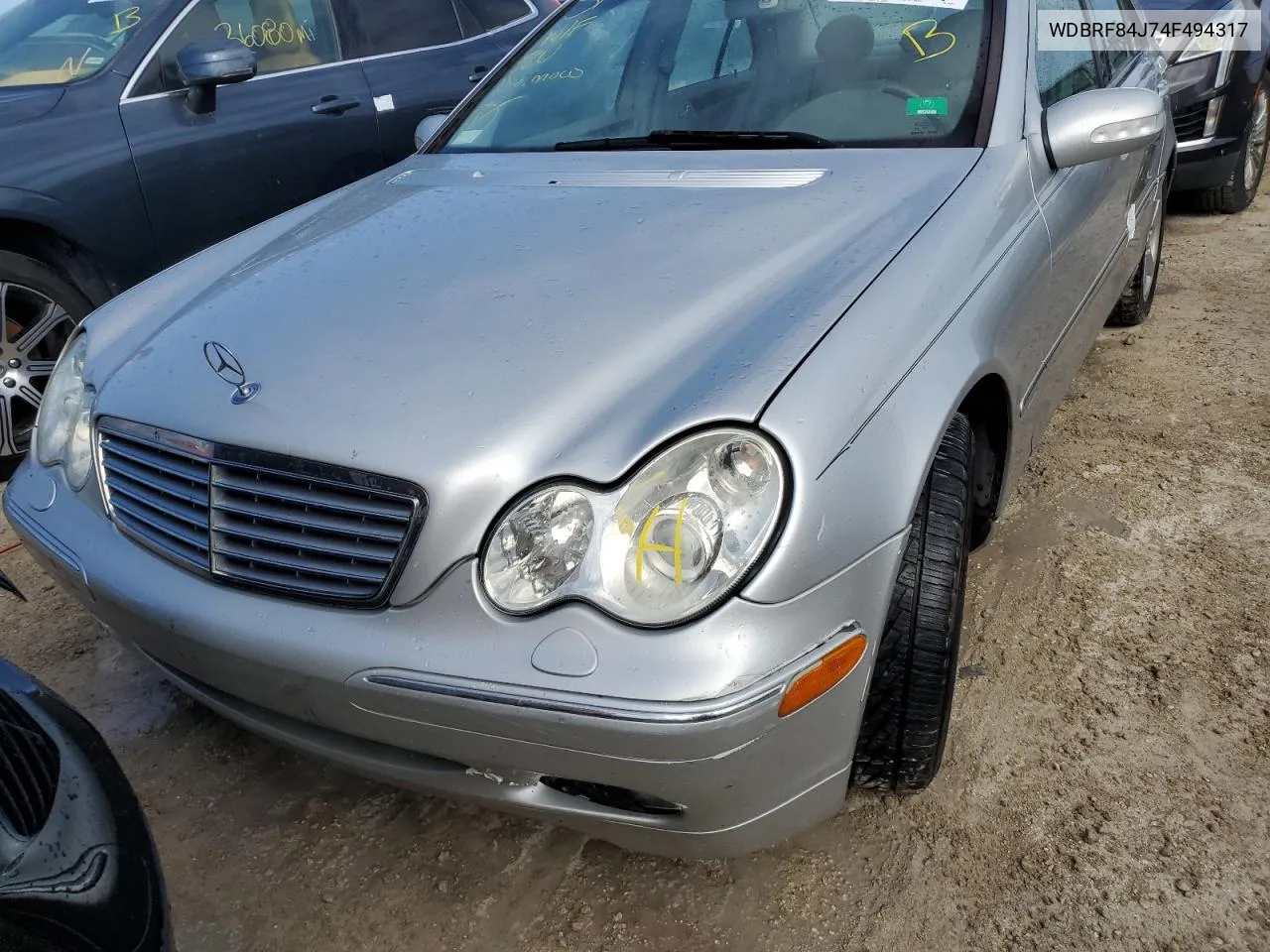 2004 Mercedes-Benz C 320 4Matic VIN: WDBRF84J74F494317 Lot: 77252634