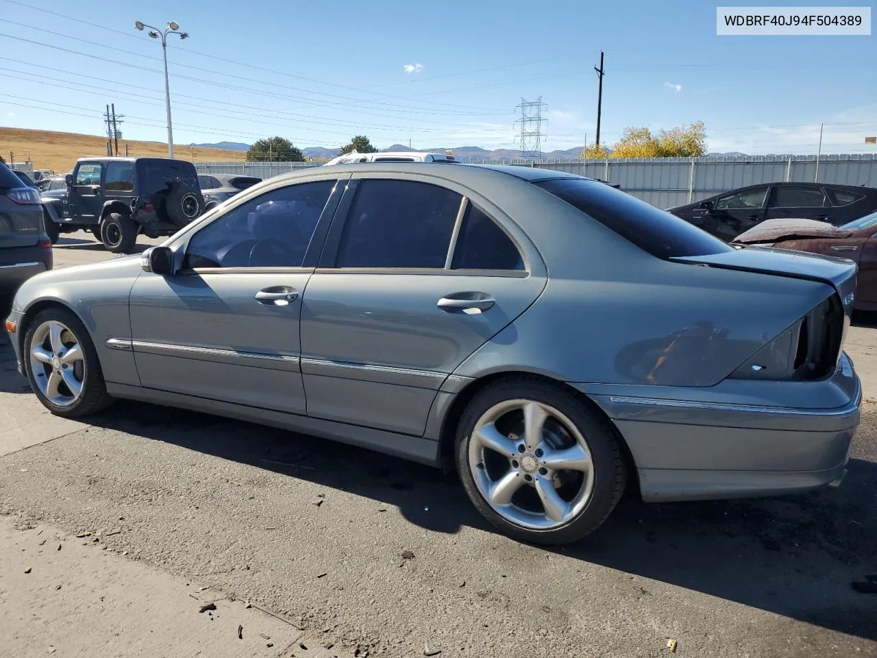 2004 Mercedes-Benz C 230K Sport Sedan VIN: WDBRF40J94F504389 Lot: 77351934