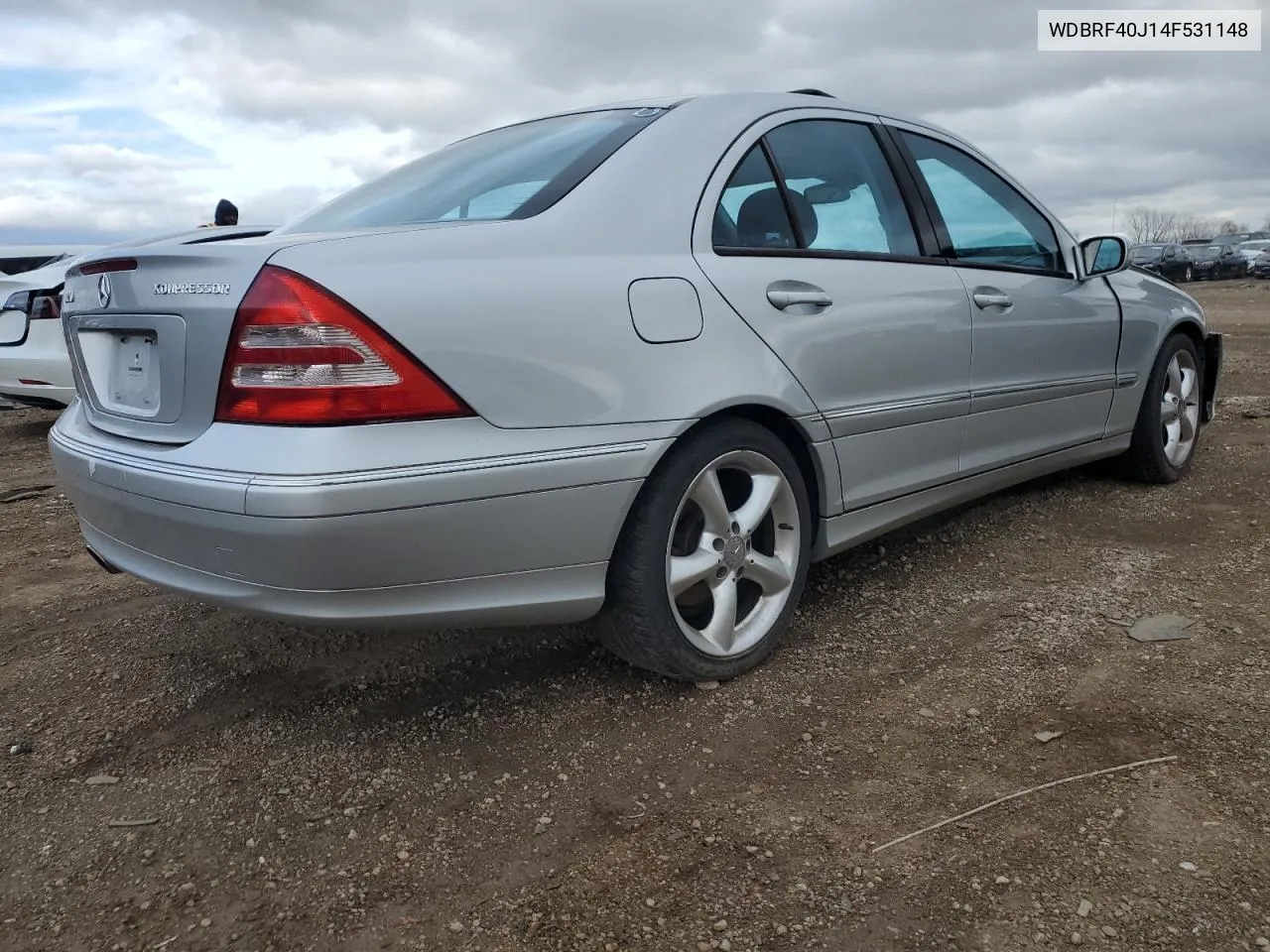 2004 Mercedes-Benz C 230K Sport Sedan VIN: WDBRF40J14F531148 Lot: 77991704