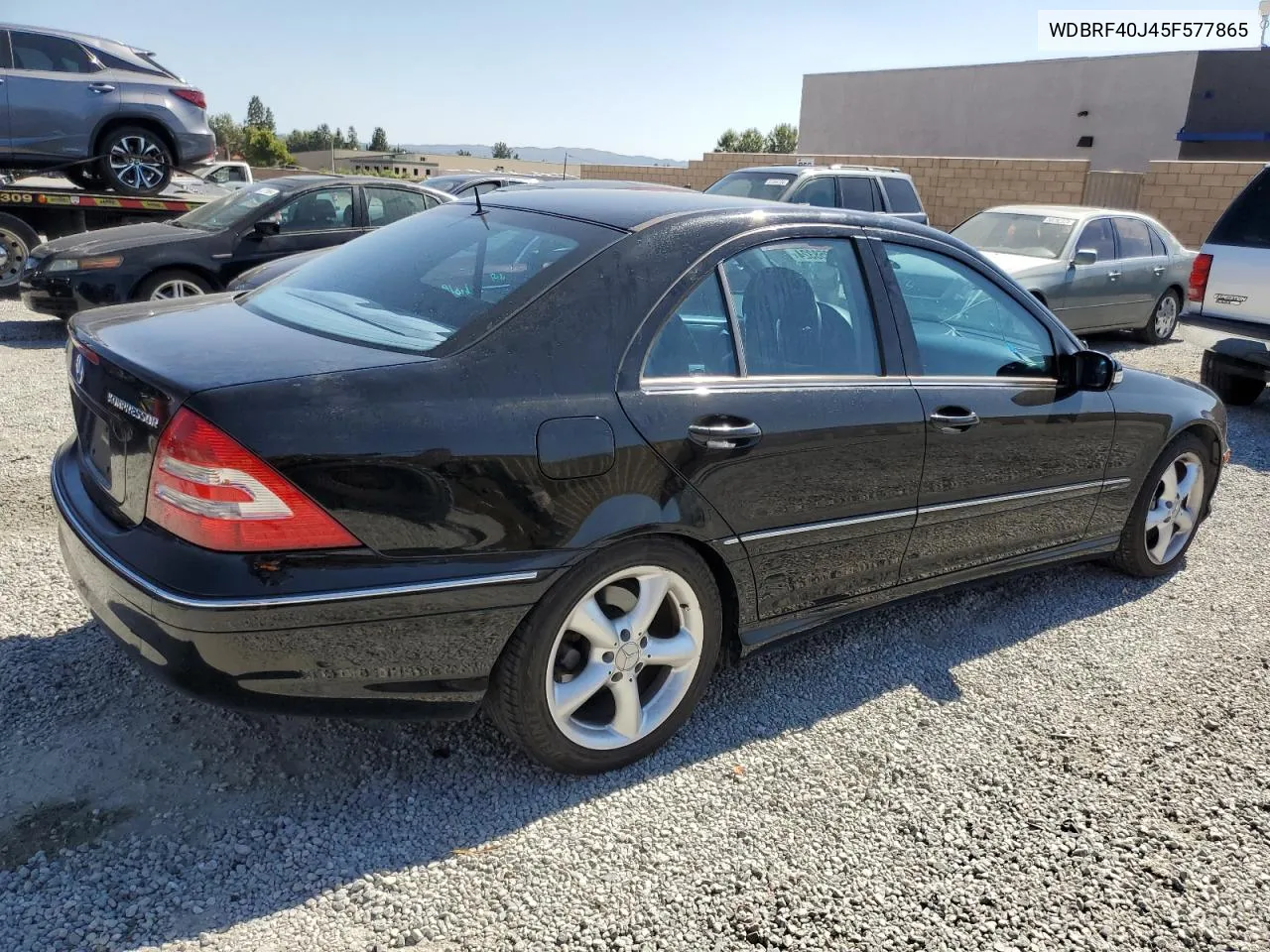 2005 Mercedes-Benz C 230K Sport Sedan VIN: WDBRF40J45F577865 Lot: 58958324