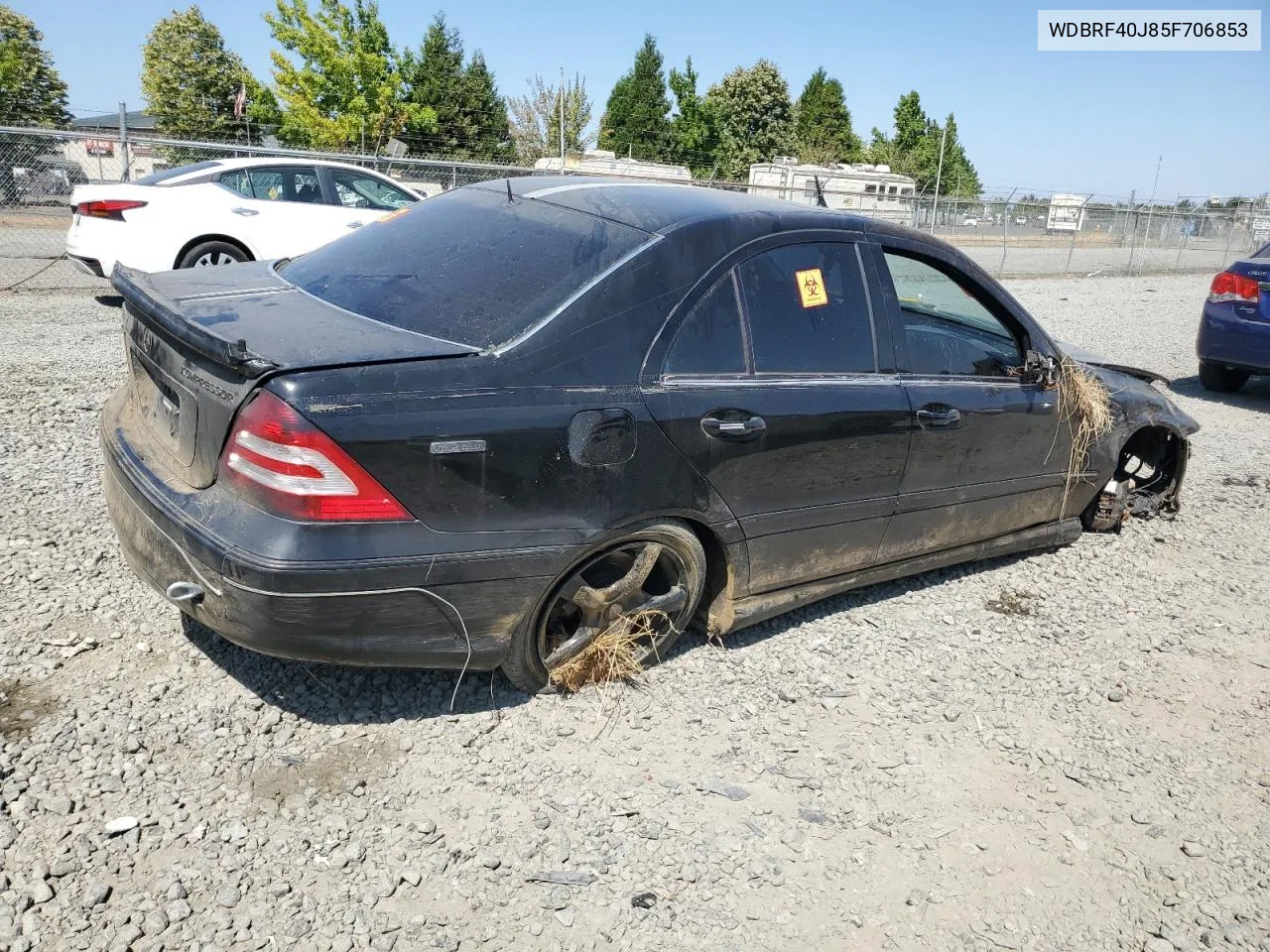 2005 Mercedes-Benz C 230K Sport Sedan VIN: WDBRF40J85F706853 Lot: 67122714