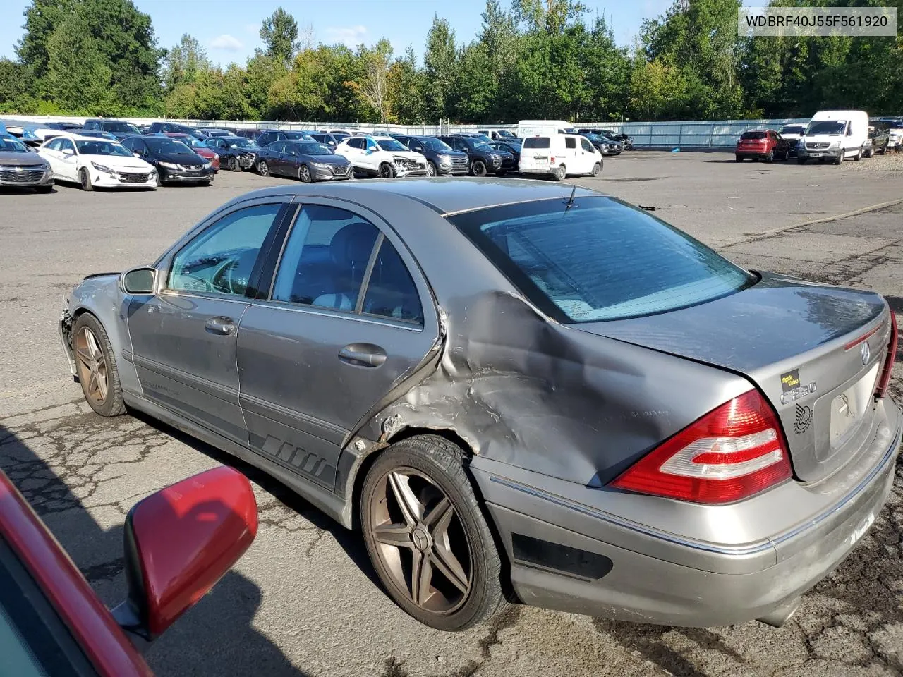 2005 Mercedes-Benz C 230K Sport Sedan VIN: WDBRF40J55F561920 Lot: 68529304