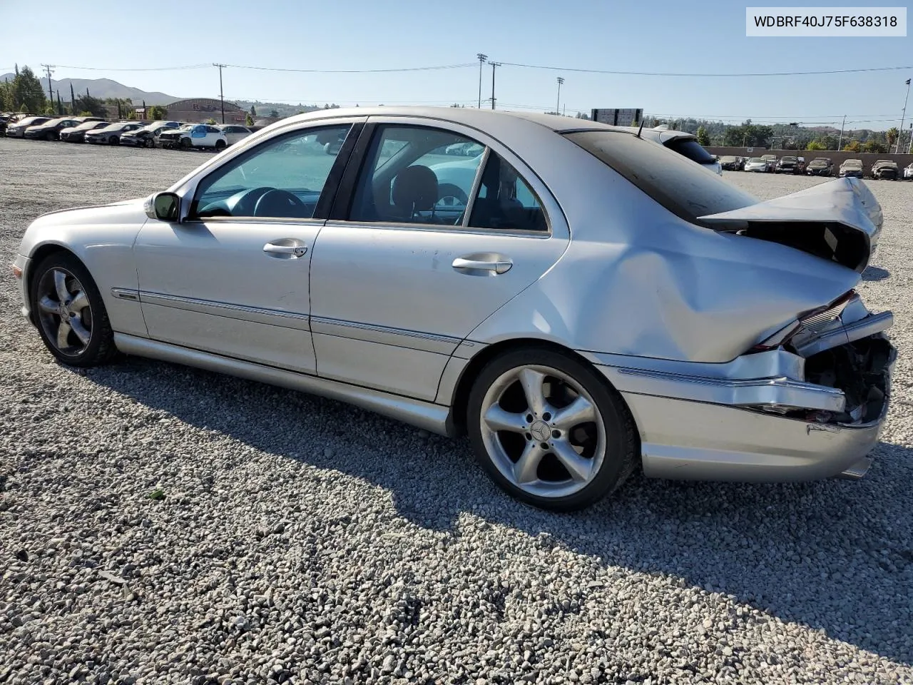 2005 Mercedes-Benz C 230K Sport Sedan VIN: WDBRF40J75F638318 Lot: 68863974