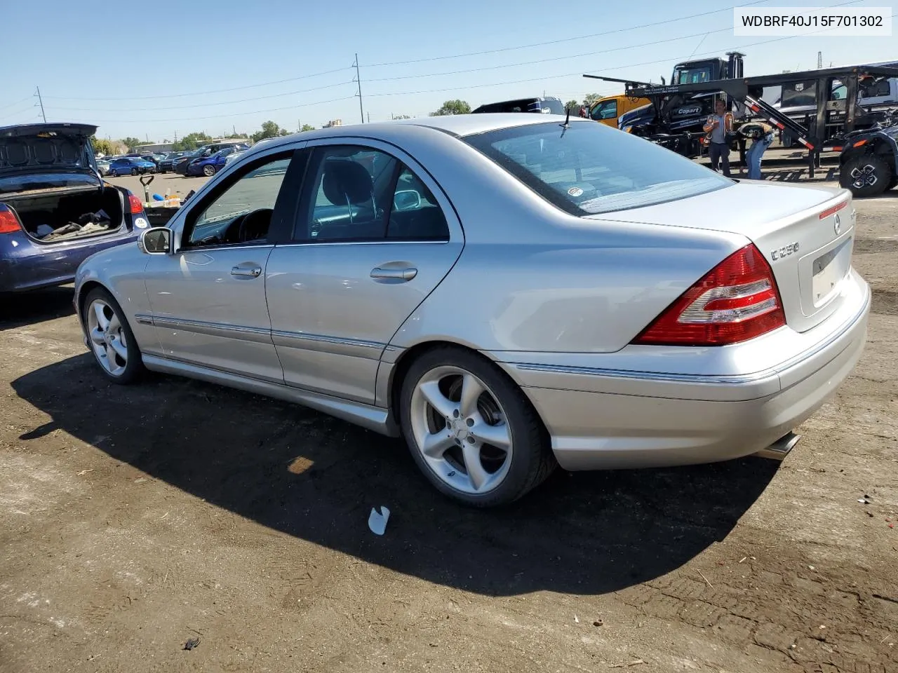 2005 Mercedes-Benz C 230K Sport Sedan VIN: WDBRF40J15F701302 Lot: 68902144