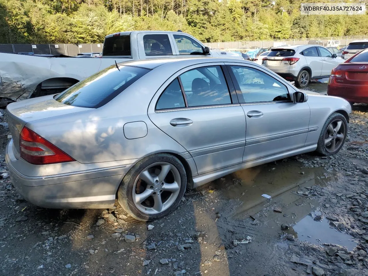 2005 Mercedes-Benz C 230K Sport Sedan VIN: WDBRF40J35A727624 Lot: 74068854