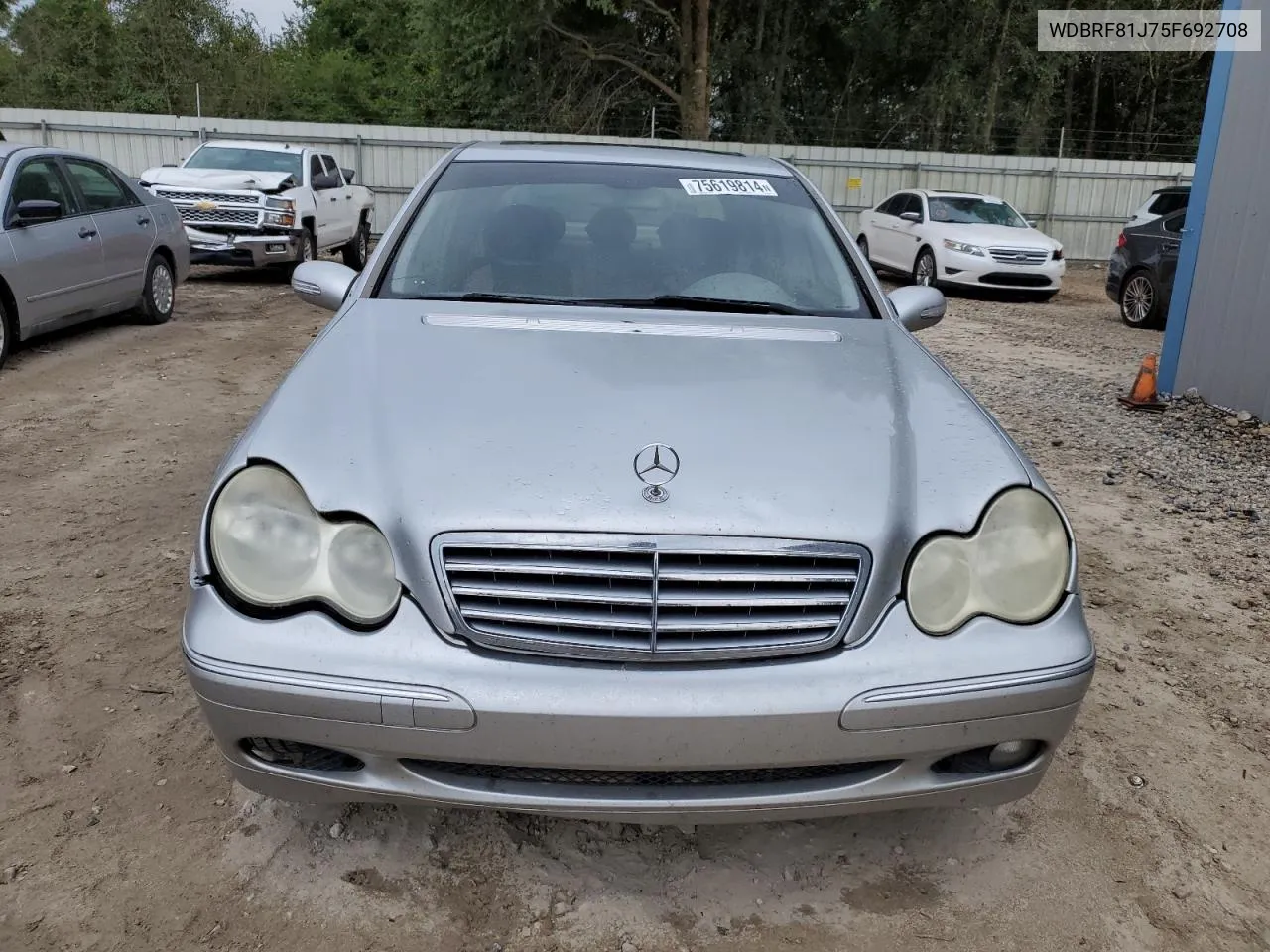 2005 Mercedes-Benz C 240 4Matic VIN: WDBRF81J75F692708 Lot: 75619814